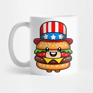 A Whimsical Tribute to American Culture in Cartoon Style T-Shirt Mug